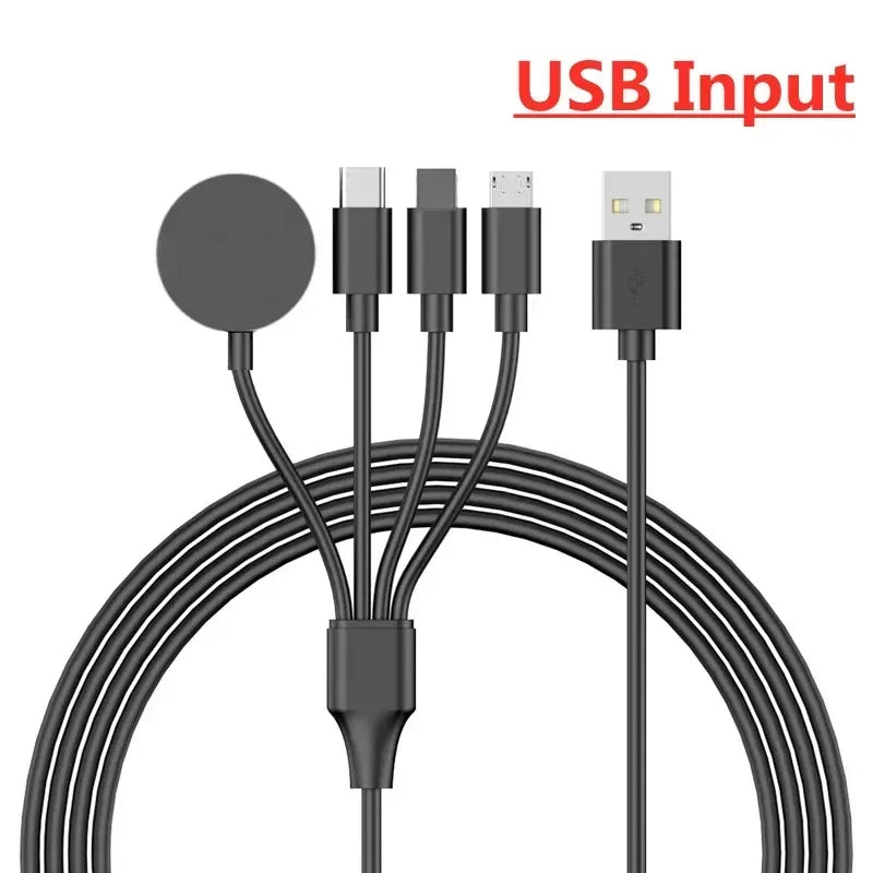 4-in-2 Premium USB-Lade-Datenkabel für Smartphones, Apple iPhone, Samsung, iOS & Android | iWatch Typ-C Schnell-Ladekabel von hoher Qualität