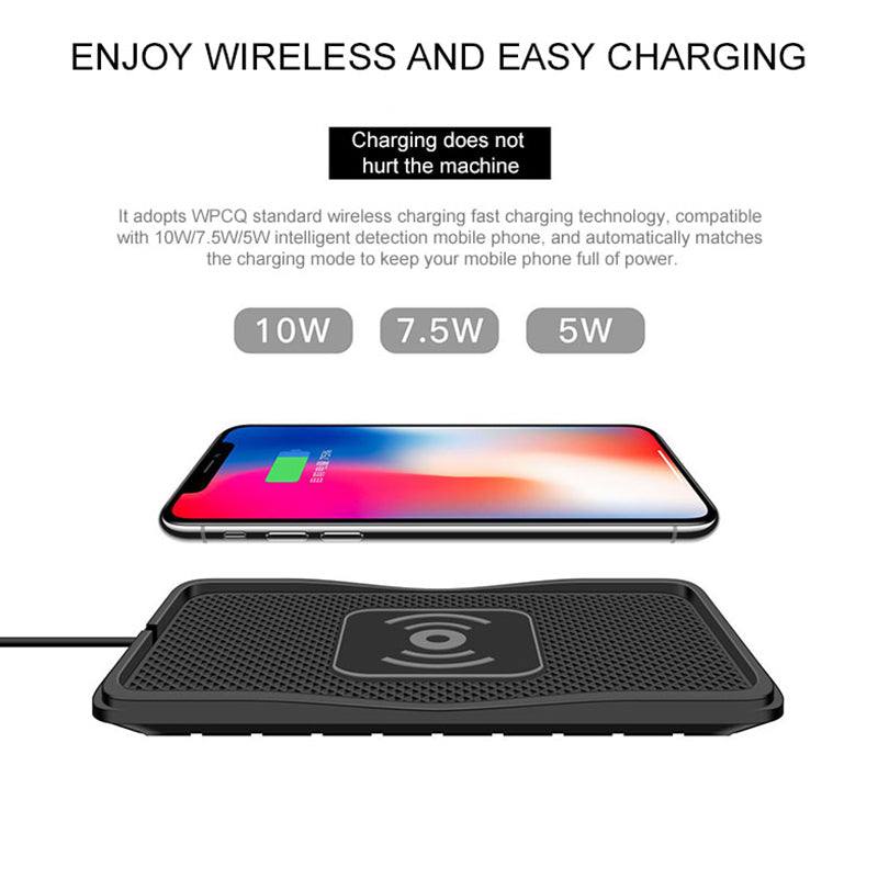 Premium 30W Wireless Car Charger - Silicone Anti-Slip Pad Cradle Dock for Smartphones, Apple iPhone, Samsung, iOS & Android | Fast Wireless Car Charging Station