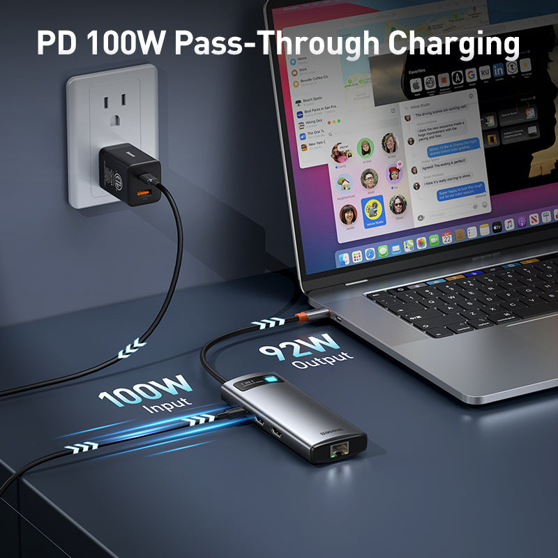 Premium USB C Hub 10Gbps: Typ-C zu HDMI, USB-Adapter, Ethernet-Port, Docking Station für Macbook Air/Pro/M3/M2/M1: 16,14,13-inch | 2024/2023/2022/2020 Series  Air, USB-Splitter – Kompatibel und Leistungsstark