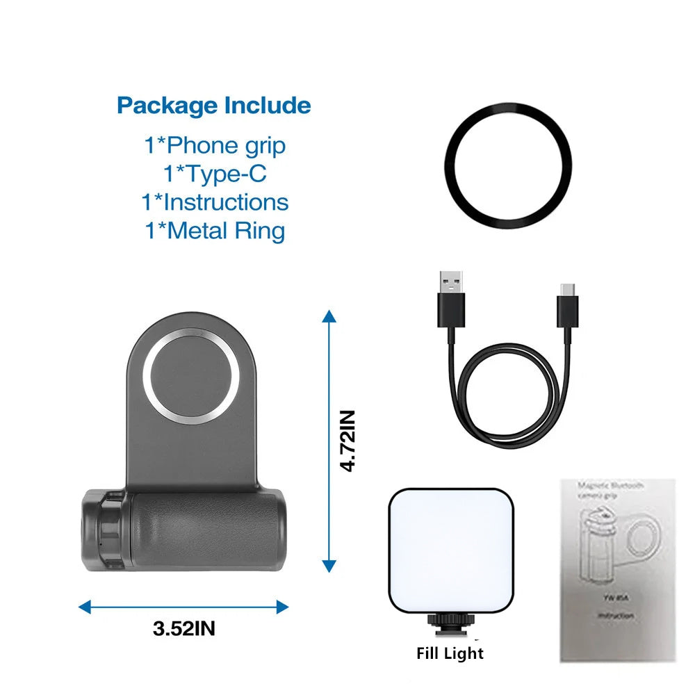 Hochwertiger Profi-Magnetischer Telefonhalter mit Bluetooth-Fernbedienung, Magsafe Griff für Apple iPhone 15/14/13/12/11