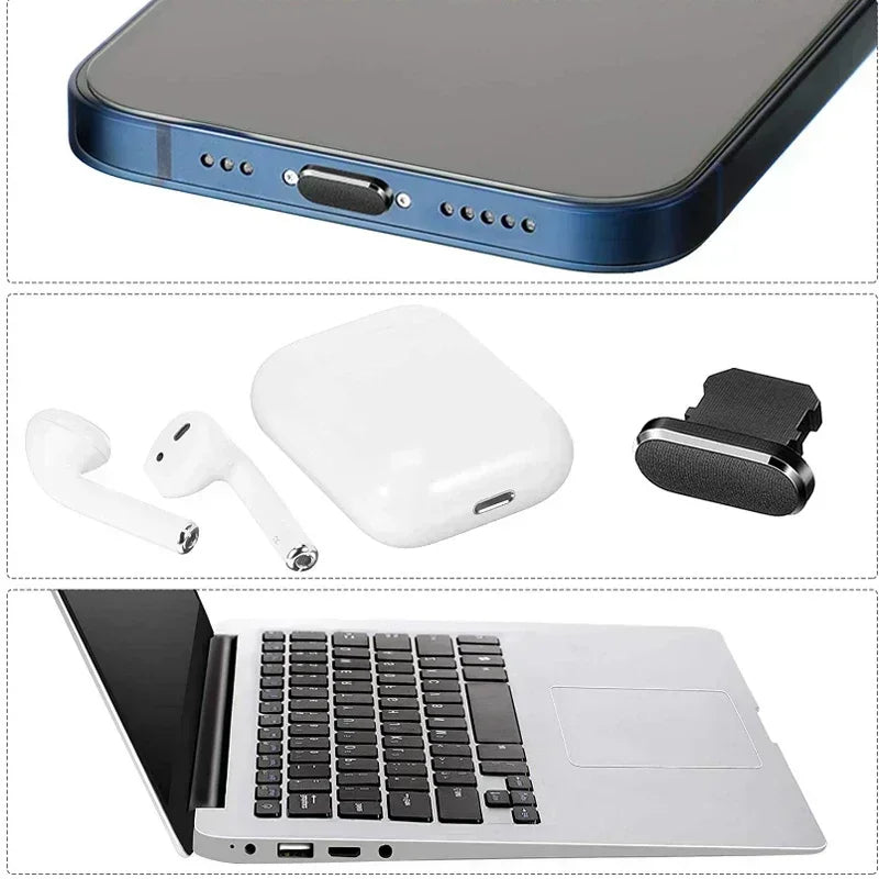 Handy-Ladeanschluss-Staubstopfen für Apple iPhone 15 14 13 Pro Max | Premium Port Cleaner Kit, Computer-Tastatur-Reiniger