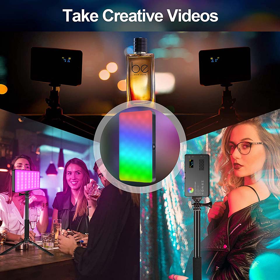 Premium RGB LED Video Licht Fotografie Füllen Kamera Beleuchtung Panel CRI95+ 2500-9000K LCD Display Kalter Schuh Für Vlog