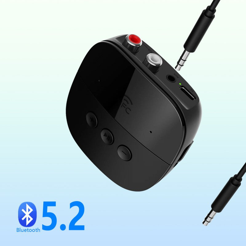 Premium Bluetooth 5.2 Audioempfänger: RCA, 3,5mm AUX, USB, NFC, Drahtlos-Adapter mit Mikrofon | U-Disk, TF-Karte für Smartphone, Laptop, Tablet, PC, Apple iPhone, iPad, MacBook, iOS, Android, Samsung , Lautsprecher, Verstärker | Kompatibel mit