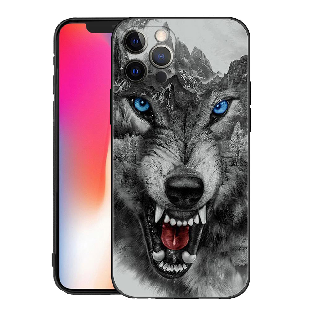 Hochwertige iPhone-Hülle mit Tierdesigns: Wolf, Hund, Katze, Vogel, Löwe, Tiger | MagSafe-kompatibles Case mit Kameralinsenschutz | Premium Hardcase für Apple iPhone 16/15/14/13/12 Pro Max Plus Mini Cover | Stoßsichere Handyhülle & Panzertasche