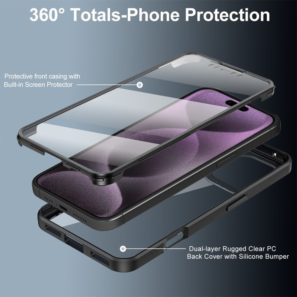 Hochwertige Transparente 360 Grad Silikon-Schutz iPhone Hülle mit MagSafe | Rundumschutz und Kameralinsenschutz für Apple iPhone 16/15/14/13/12 Pro Max, Plus, Mini Cover | Panzertasche und Stoßstangenabdeckung | Hochwertige Handyhülle