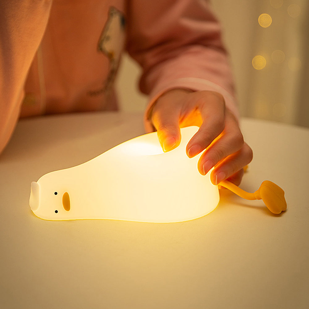 Premium Enten-Nachtlichter: Wiederaufladbare USB-Lampe für Smartphone, Laptop, Tablet, PC, Apple iPhone, iPad, MacBook, iOS, Android, Samsung Kinderzimmer - Cartoon Silikon Enten - Geburtstagsgeschenk und Schlafzimmerdekoration | Limitierte Auflage