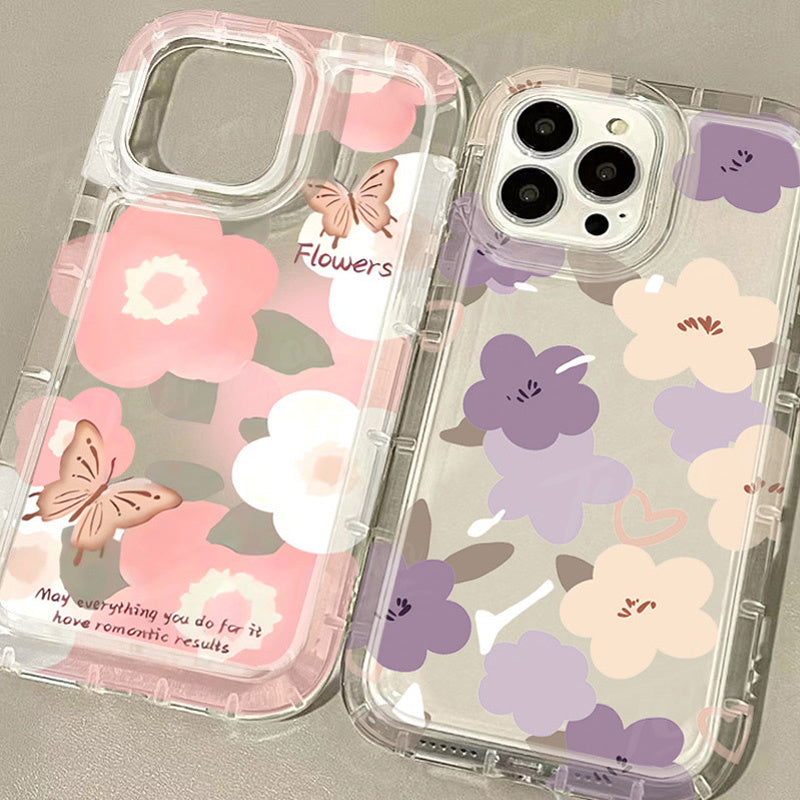 Premium süße Liebe-Herz-Blumen-Spiegel-Design iPhone-Hülle | MagSafe-Case mit Rundumschutz & Kameralinsenschutz für iPhone 16/15/14/13/12 Pro Max, Plus, Mini Cover | Panzertasche & Stoßstangenabdeckung | Hochwertige Handyhülle