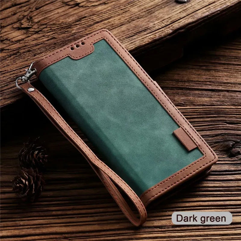 High-Quality Leather Flip Cover Wallet with Magnetic Closure and SIM Card Slot iPhone Case |Compatible with Full Protection and Camera Lens Cover for Apple iPhone 16/15/14/13/12 Pro Max Plus Mini | Armor Phone Case  Wallet Protective Cover