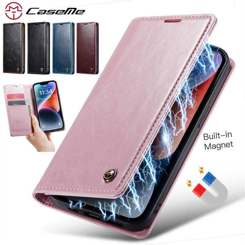 High-Quality 2-in-1 Detachable Leather Wallet Flip Stand iPhone Case | MagSafe Compatible with Full Protection and Camera Lens Cover for Apple iPhone 16/15/14/13/12 Pro Max Plus Mini | Armor Protective Wallet Case