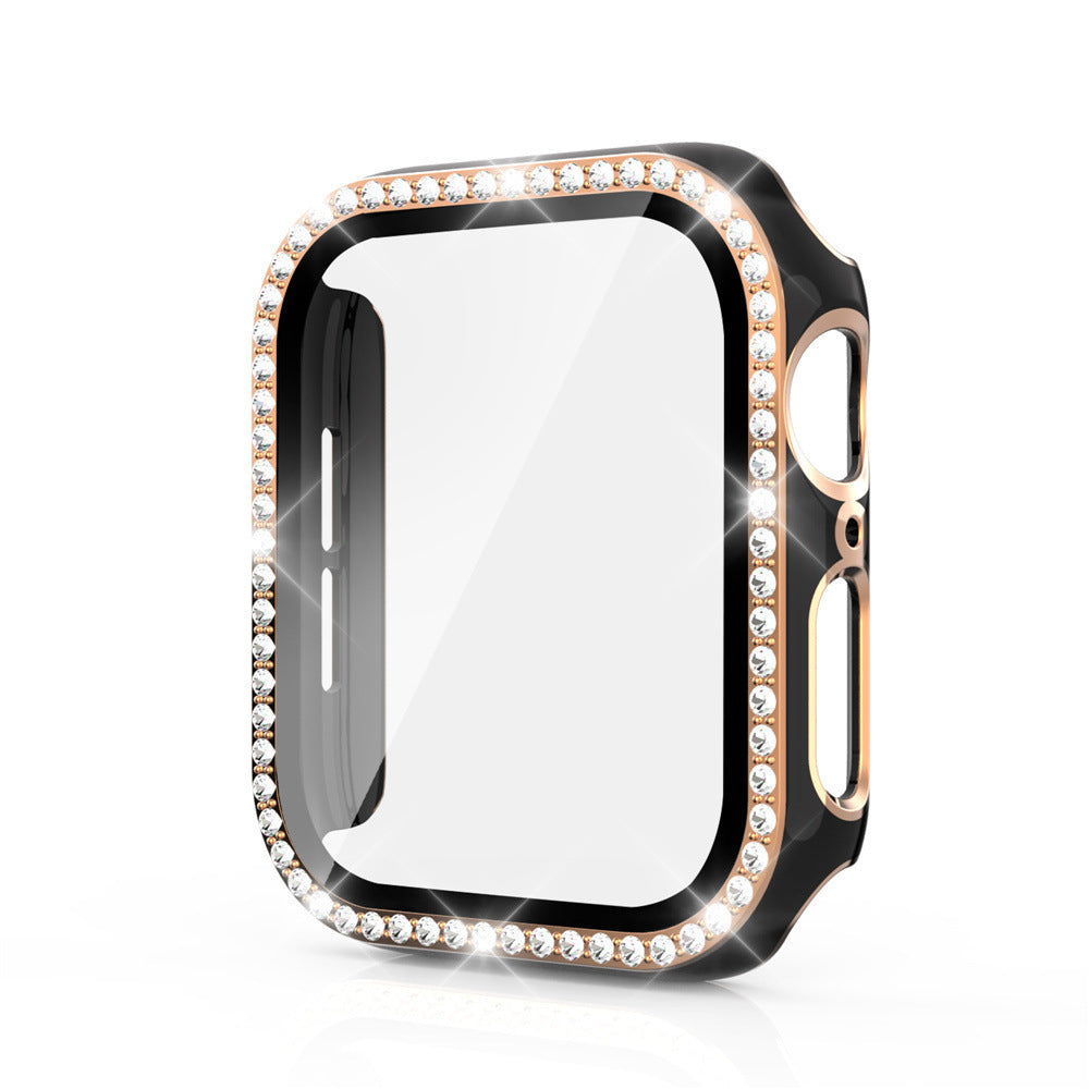 Bling Glasabdeckung für Apple Uhrengehäuse 45mm 41mm 40mm 44mm 42mm 38mm | Luxus Diamant Stoßstange Displayschutz