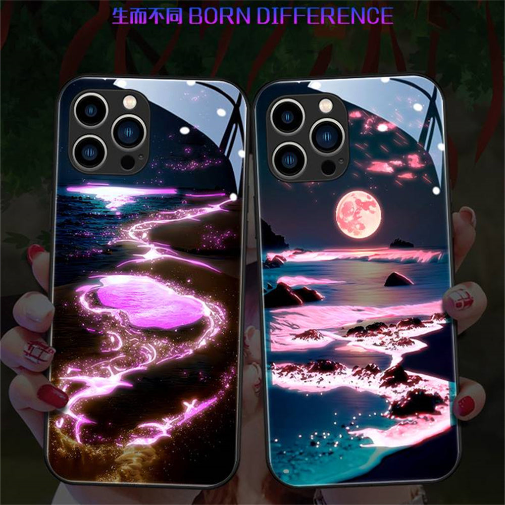 Luxury Design: Romantic Night Beach Landscape iPhone Case | MagSafe Case for Apple iPhone 16/15/14/13/12 Pro Max Plus Mini | Armor Cover with Camera Protector | Protective Phone Case