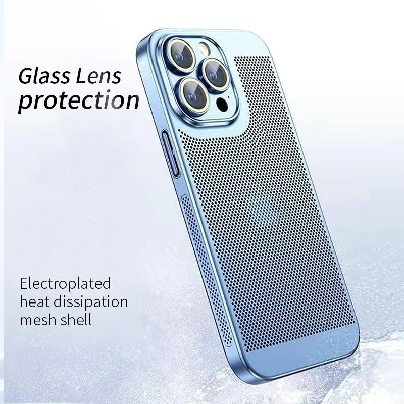 Premium iPhone Case with Heat Dissipation: Galvanized Honeycomb Pattern | MagSafe Case with 360-Degree Protection & Camera Lens Cover for Apple iPhone 16/15/14/13/12 Pro Max, Plus, Mini Cover | Armor Case and Bumper Cover | Stylish Protective Cover