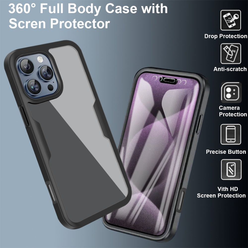 Hochwertige Transparente 360 Grad Silikon-Schutz iPhone Hülle mit MagSafe | Rundumschutz und Kameralinsenschutz für Apple iPhone 16/15/14/13/12 Pro Max, Plus, Mini Cover | Panzertasche und Stoßstangenabdeckung | Hochwertige Handyhülle