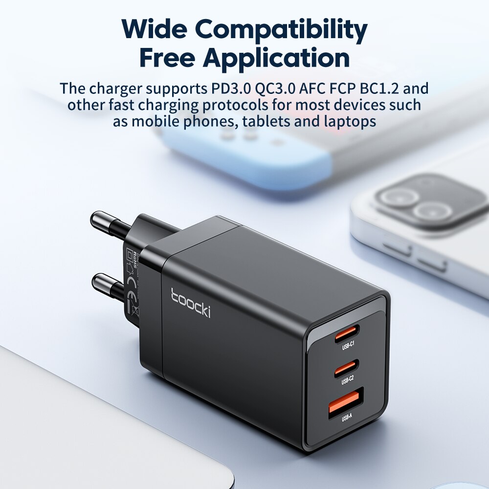 Hochwertiges 67W GAN USB C Ladegerät Schnellladegerät 65W QC 4.0 PD 3.0 45W USB C Typ C Schnellladegerät für Apple iPhone