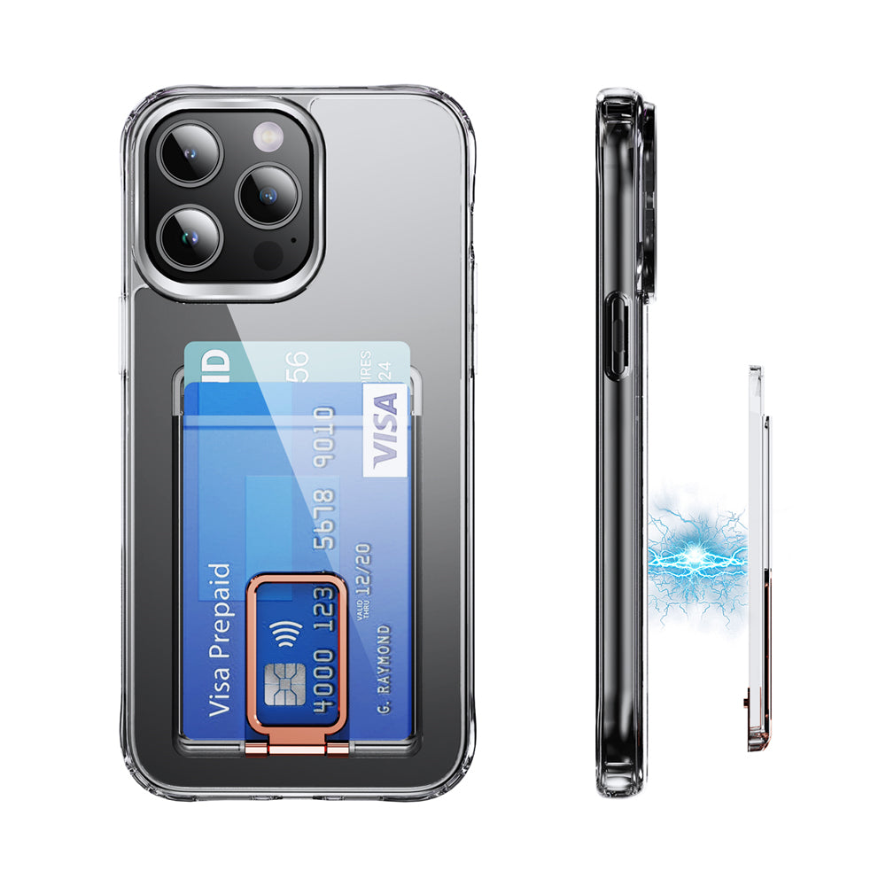 Premium Magsafe Magnetisches Portmonee Hülle für iPhone 15, 14, 13, 12 Pro Max Plus Mini - Starke Adsorption, Magnet-Faltstän