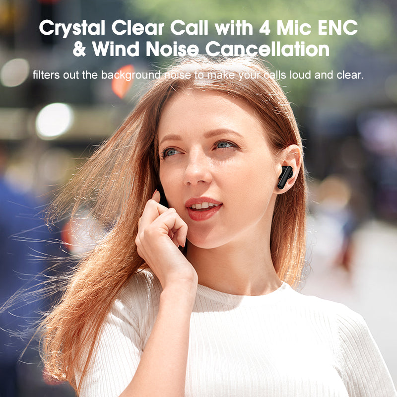 QCY T13 ANC Hochwertiges Kabelloser Kopfhörer Bluetooth 5.3 TWS mit Geräuschunterdrückung und 4 Mikrofonen, ENC In-Ear