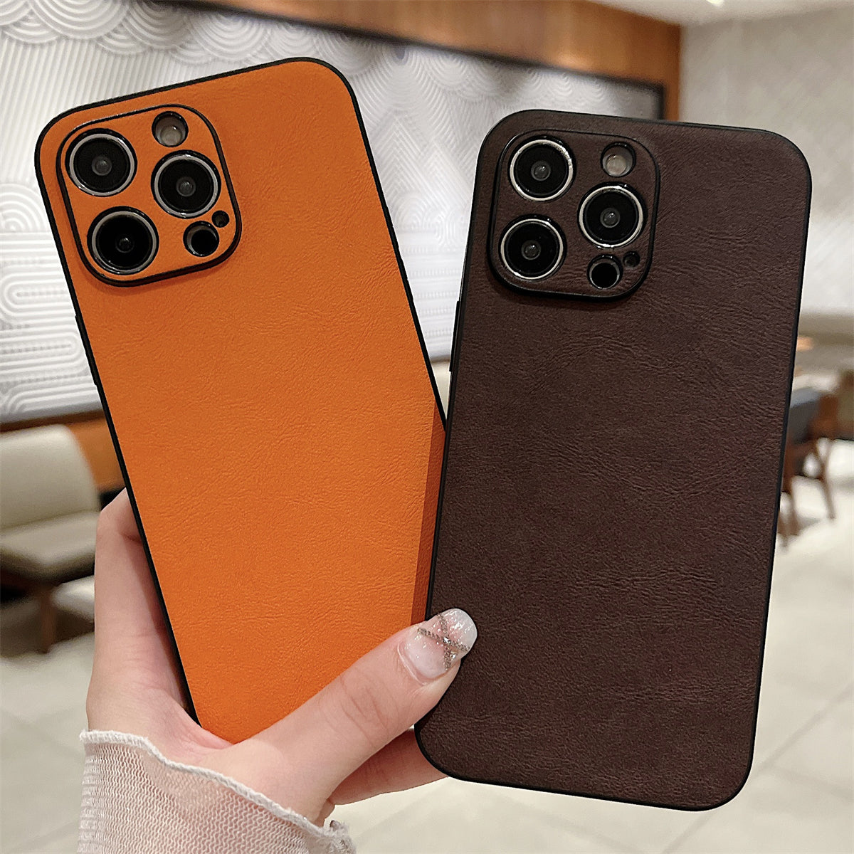 High-Quality Leather iPhone Case with Shockproof Camera Cover | MagSafe Compatible for Apple iPhone 16/15/14/13 Pro Max Plus Mini | Armor Protective Cover