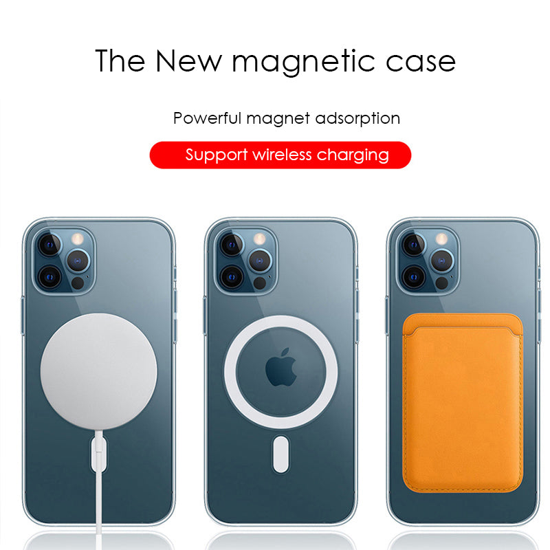 Ultra-Dünne Magnetische Transparente  für Apple iPhone 16/15/14/13/12 Pro Max Plus Mini Hülle | Premium Stoßfeste Schlanke Randlose Klare Wasserabweisende Schutzhülle mit Magsafe