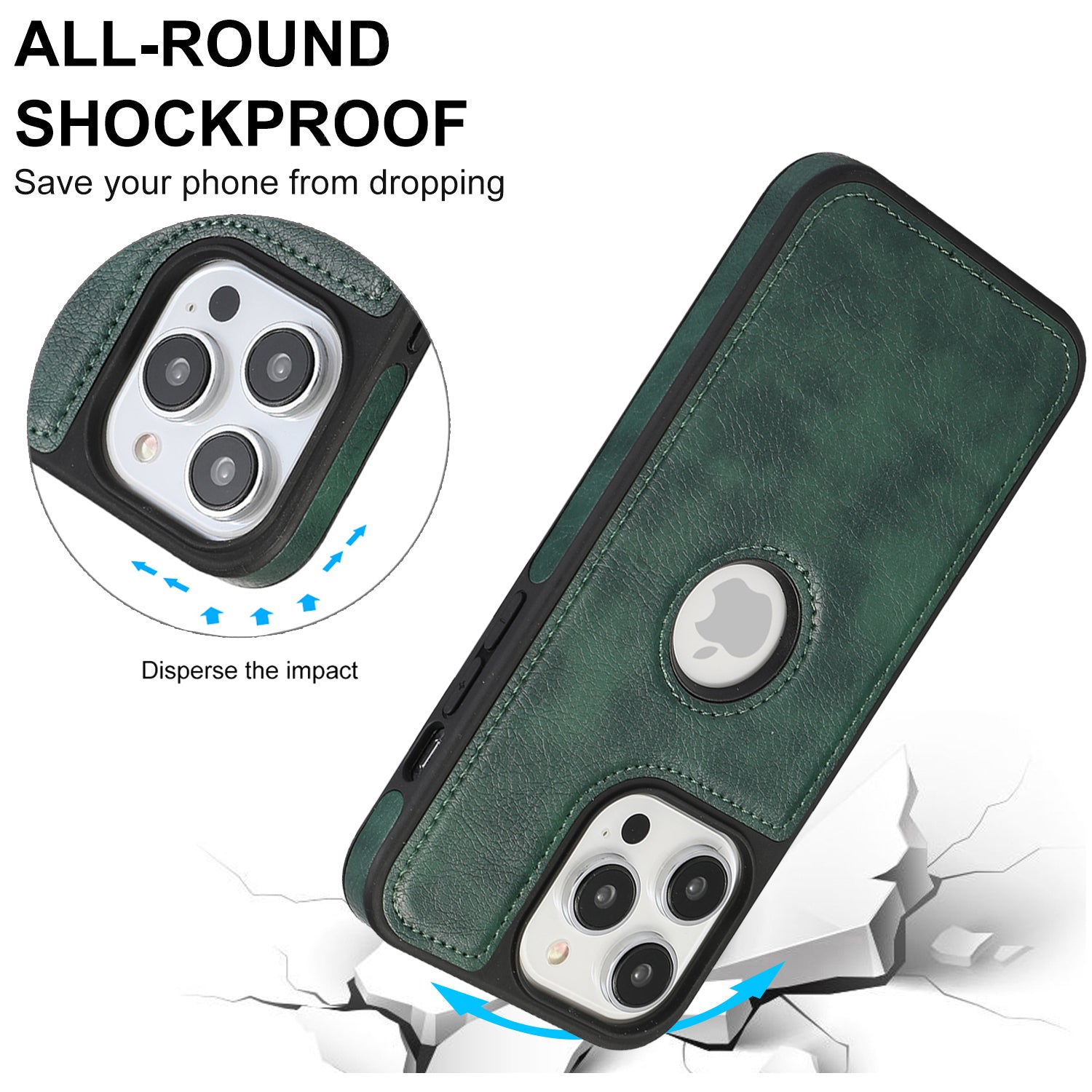 High-Quality Ultra-Thin Shockproof Leather Texture iPhone Case | MagSafe Case with Camera Lens Cover for Apple iPhone 16/15/14/13/12 Pro Max, Plus Cover | Armor Case, Bumper Cover Phone Case | Premium Protective Cover