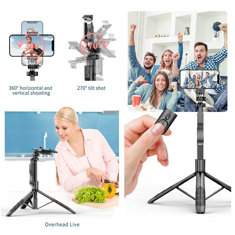 Premium kabelloser Selfie-Stick Stativ-Stand für GoPro Action  Kameras und Smartphones, stabiles Gleichgewicht für Live