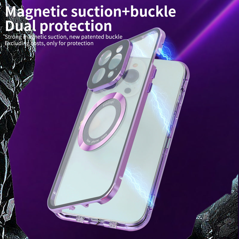 High-Quality iPhone Case with 360° Full Sealed Protection of Glass and Metal | MagSafe-Compatible Protective Case with 360-Degree Protection and Camera Lens Protection for Apple iPhone 16/15/14/13/12 Pro Max, Plus, Mini Cover | Armor Case and Bumper Cover