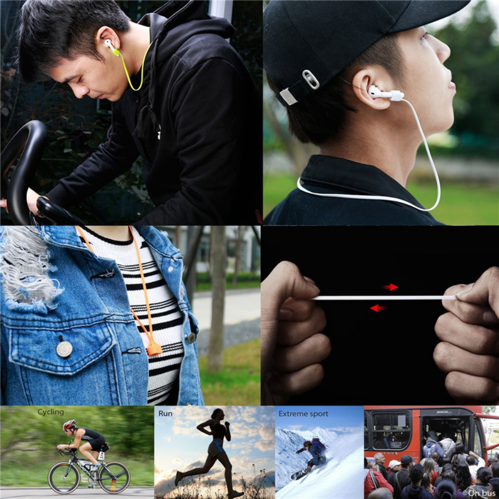 TULONG Anti-Verlorener Silikon Kopfhörer Halter für AirPods 1 2 3 Pro -  gute Qualität Wireless Bluetooth Nackenband Schnur