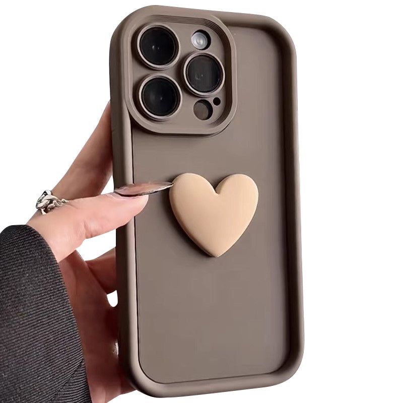 High-Quality Cute 3D Love Heart Design Silicone iPhone Case | MagSafe Case with Camera Lens Protector for Apple iPhone 16/15/14/13/12 Pro Max Plus Mini Cover | Heavy Duty, Bumper Cover Phone Case | Silicone Soft Cover Protective Case