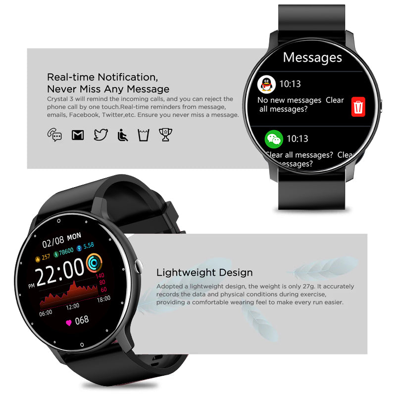 Premium 2024 Neue Smartwatch für Männer: Touchscreen, Sport Fitness, IP67 Wasserdicht, Bluetooth, Android, Apple iOS