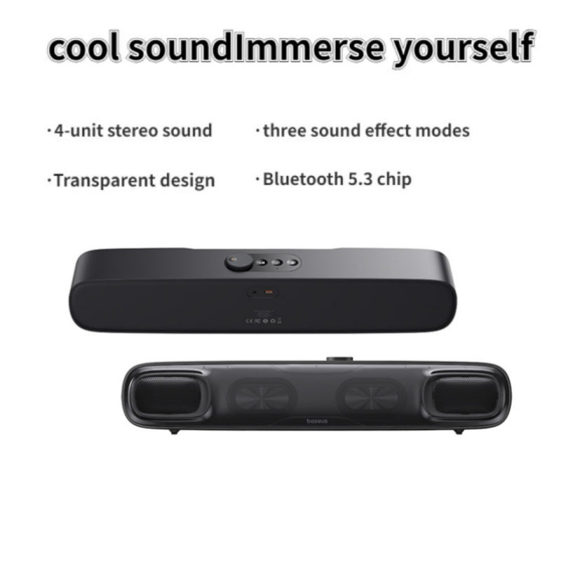 Hochwertige DS10 Mini-Soundbar für Schreibtisch: Lautsprecher mit Bluetooth 4.1, Triple-Mode, 3D Sound-Scape, Surround Subwoofer, für Smartphone, Laptop, Tablet, PC, Apple iPhone, iPad, MacBook, iOS, Android, Samsung | Kompatibel mit Tablet, PC