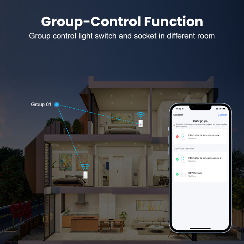 Premium WiFi Lichtschalter Touch Sensor Smart Switch App Fernbedienung - Kein Neutraler Draht 110V 220V für Smartphone, Laptop, Tablet, PC, Apple iPhone, iPad, MacBook, iOS, Android, Samsung Alexa Google Home | Limitierte Auflage