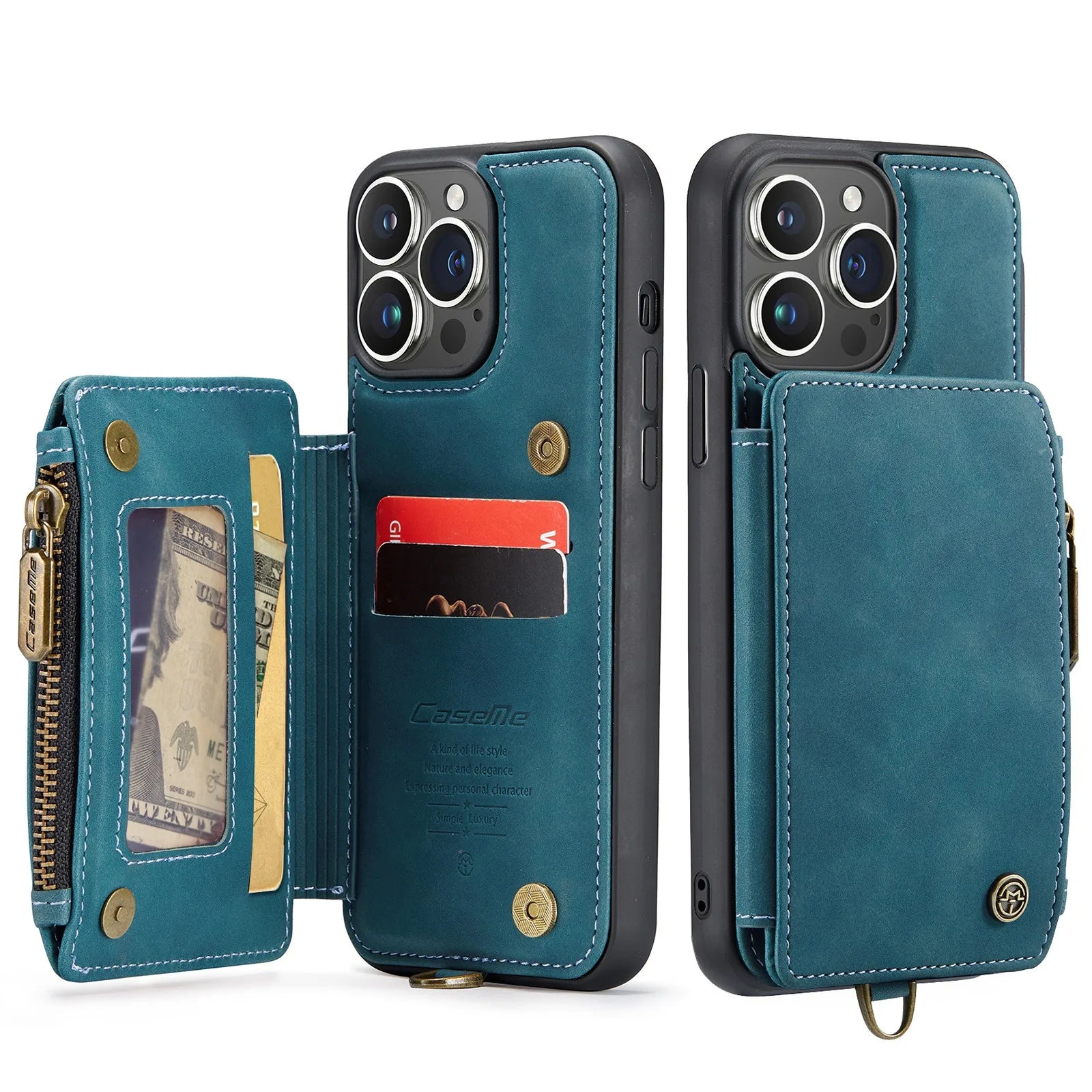 Premium Leather Wallet with Card Slot, Purse, and Stand iPhone Case | MagSafe Case with Full Protection and Camera Lens Cover for Apple iPhone 16/15/14/13/12 Pro Max Plus Mini | Heavy Duty Phone Case | Wallet & Protective Case