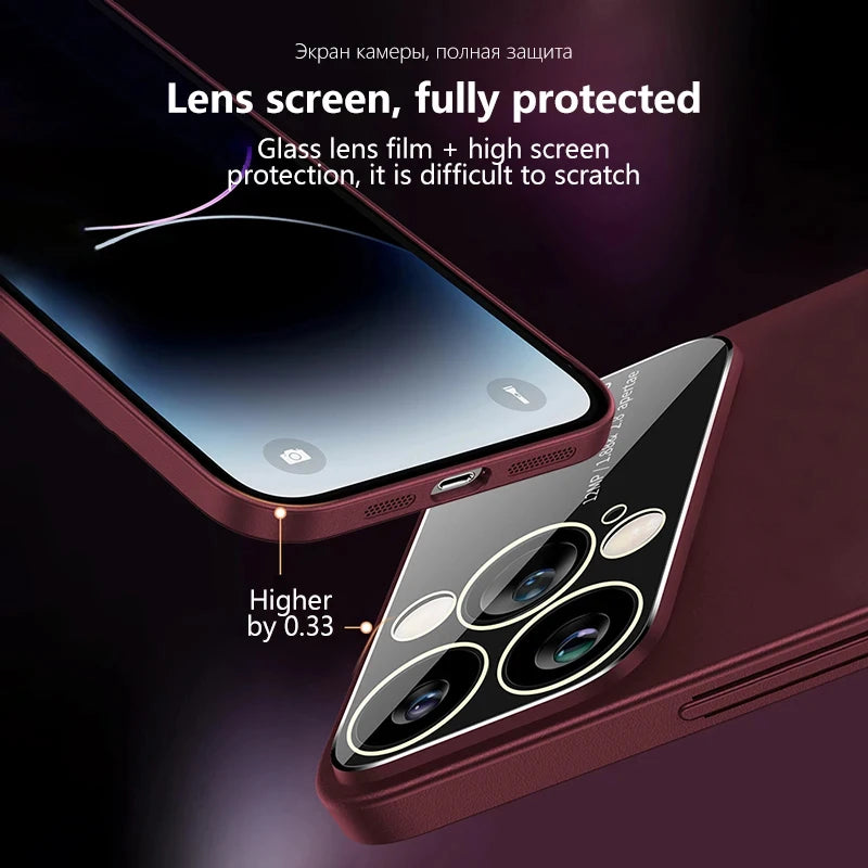 Luxury Matte Magnetic iPhone Case with Glass Lens Camera Protection | Shockproof & MagSafe Compatible | Armor Protective Cover for Apple iPhone 16/15/14/13/12 Pro Max Plus Mini | Limited Edition