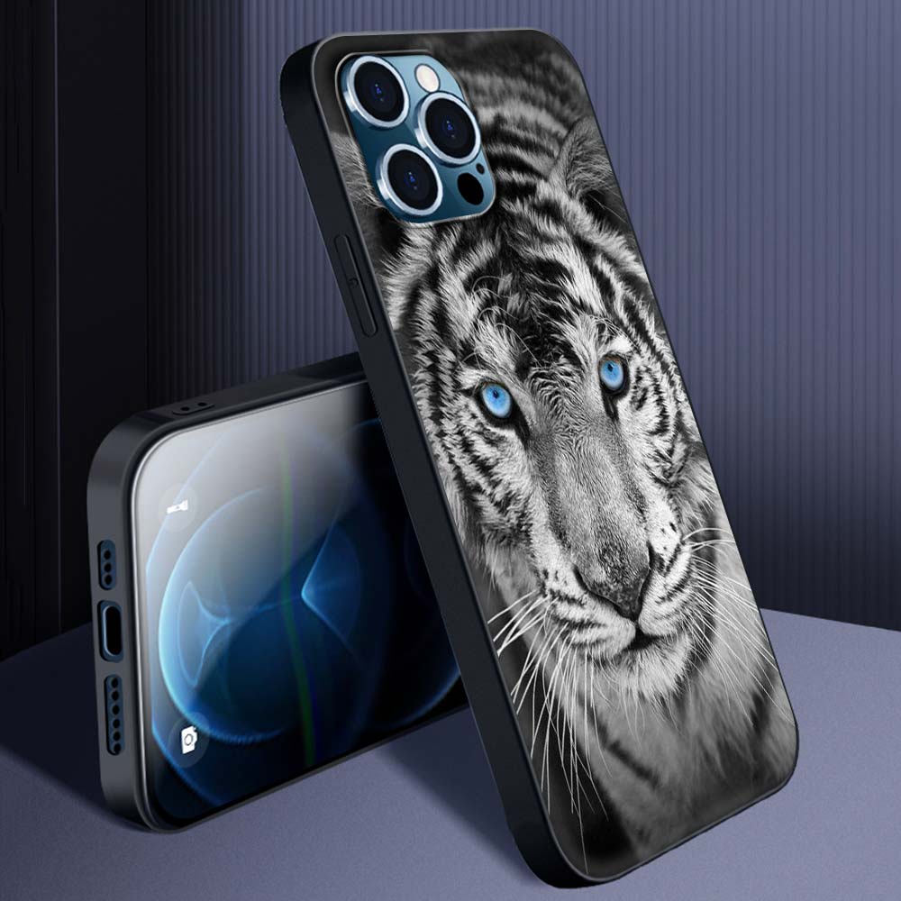 Hochwertige iPhone-Hülle mit Tierdesigns: Wolf, Hund, Katze, Vogel, Löwe, Tiger | MagSafe-kompatibles Case mit Kameralinsenschutz | Premium Hardcase für Apple iPhone 16/15/14/13/12 Pro Max Plus Mini Cover | Stoßsichere Handyhülle & Panzertasche