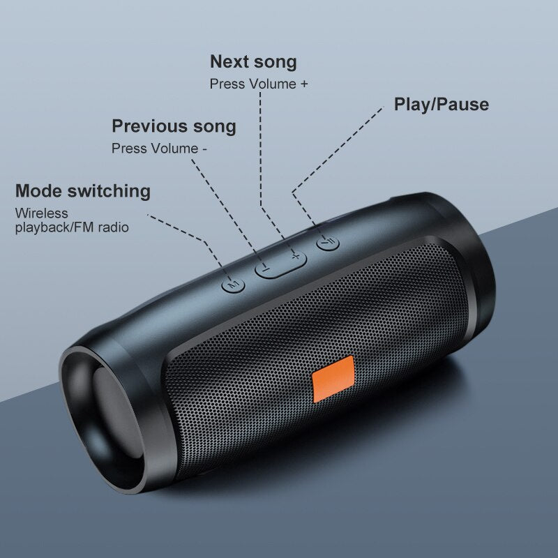 Premium Dual-Lautsprecher Stereo für Outdoor: Tragbarer Subwoofer mit TF/USB-Wiedergabe, FM, Voice Broadcasting | Kompatibel
