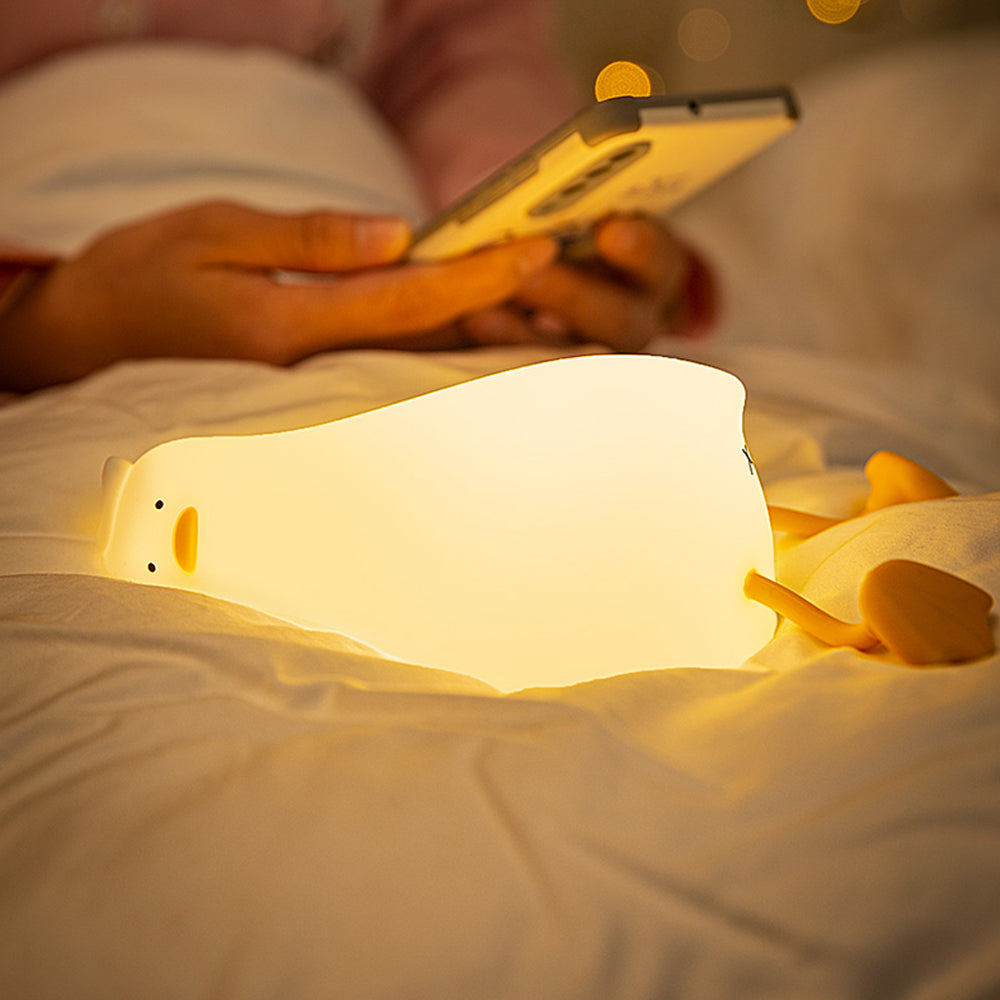 Premium Enten-Nachtlichter: Wiederaufladbare USB-Lampe für Smartphone, Laptop, Tablet, PC, Apple iPhone, iPad, MacBook, iOS, Android, Samsung Kinderzimmer - Cartoon Silikon Enten - Geburtstagsgeschenk und Schlafzimmerdekoration | Limitierte Auflage