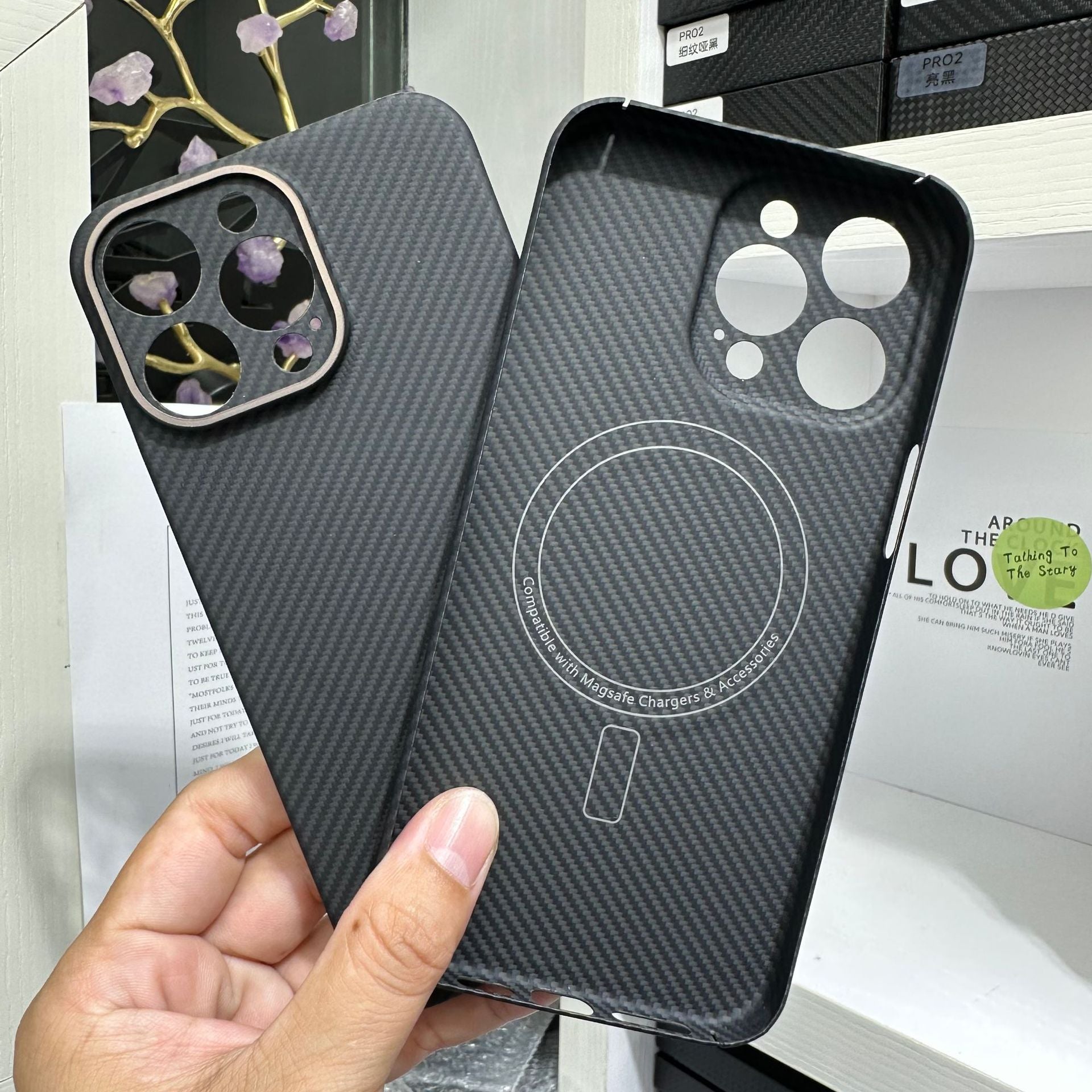 Carbon Fiber Texture High-Quality Soft TPU Material | Lightweight Waterproof Anti-Fingerprint and Anti-Scratch iPhone 16/15/14/13/12 Pro Max Plus Mini Case and Camera Protection