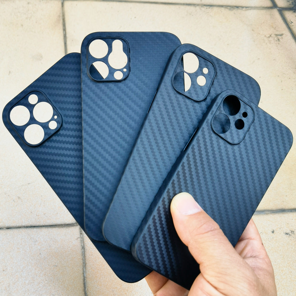 Carbon Fiber Texture High-Quality Soft TPU Material | Lightweight Waterproof Anti-Fingerprint and Anti-Scratch iPhone 16/15/14/13/12 Pro Max Plus Mini Case and Camera Protection