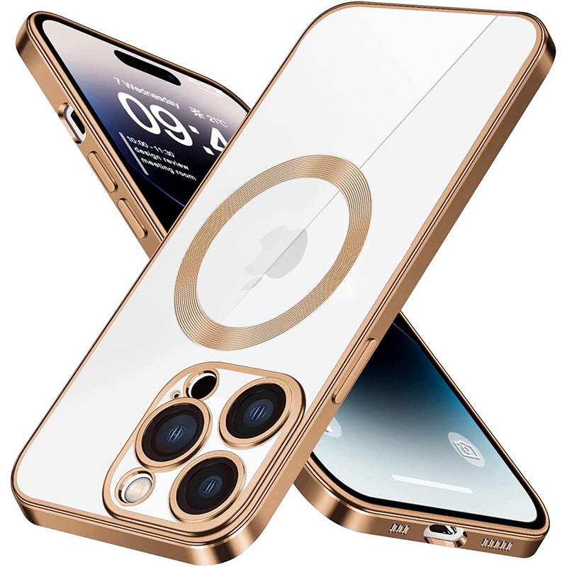 Luxury Ultra-Thin iPhone Case with MagSafe: 360° Full Metal and Glass Protection, Magnetic Adsorption | Shockproof with Glass Lens Camera Protection | Stylish Phone Cover for Apple iPhone 16/15/14/13/12 Pro Max, Plus, Mini