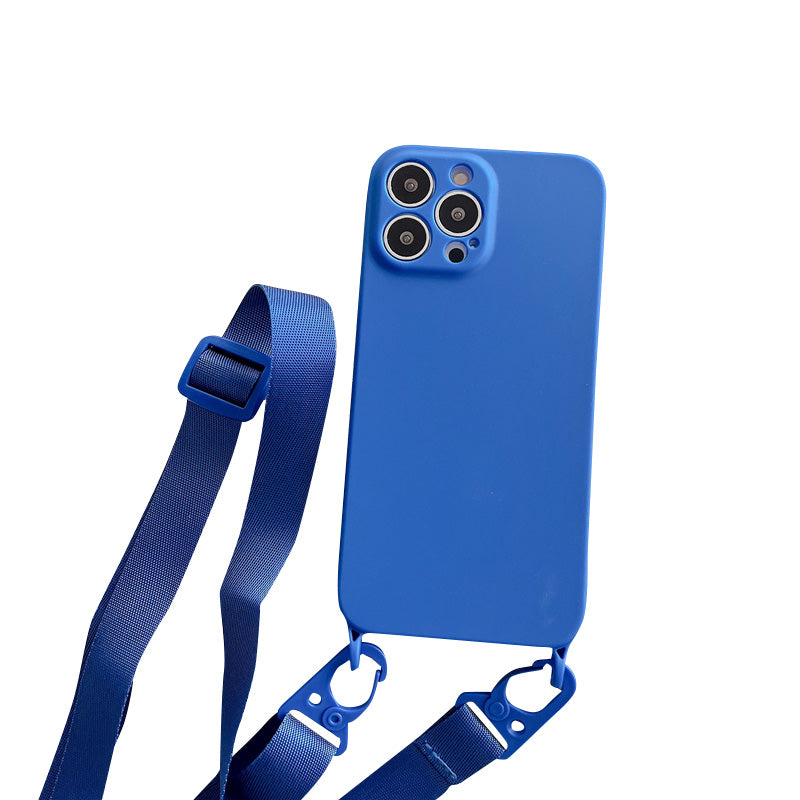 Hochwertige Crossbody-Halskettenriemen Lanyard Schnur Weiche Silikon iPhone Hülle | MagSafe Case mit Kameralinsenschutzabdeckung für Apple iPhone 16/15/14/13/12 Pro Max Plus Mini Cover – Umhängeband, Schulterriemen, Kartenhalter | Premium Schutzhülle