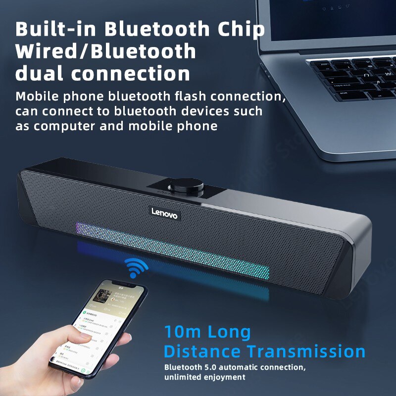 Premium Original Lautsprecher mit Kabel & Bluetooth 5.0 für Schreibtisch-Computer, Laptop & MacBook | Home-Movie