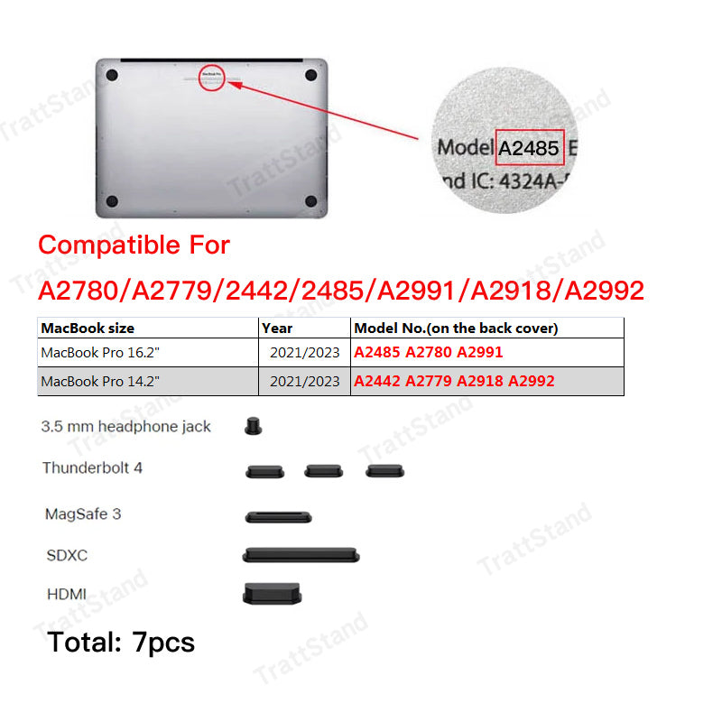 Premium Weicher Silikon-Staubschutzstecker für MacBook Pro 14 16 Stopper Laptop Staubschutz Dichtung Schnittstellenabdeckung