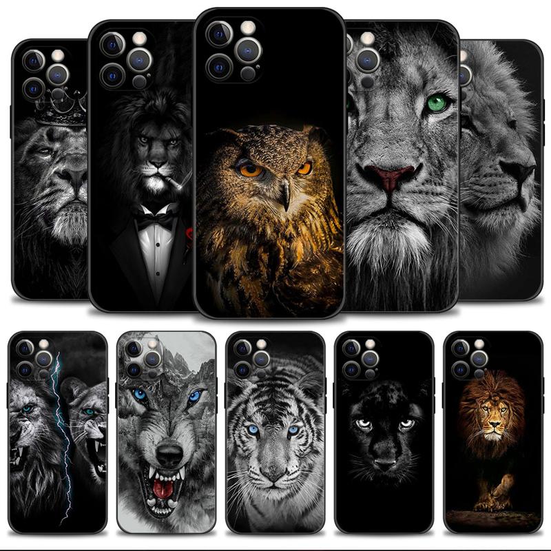 Hochwertige iPhone-Hülle mit Tierdesigns: Wolf, Hund, Katze, Vogel, Löwe, Tiger | MagSafe-kompatibles Case mit Kameralinsenschutz | Premium Hardcase für Apple iPhone 16/15/14/13/12 Pro Max Plus Mini Cover | Stoßsichere Handyhülle & Panzertasche