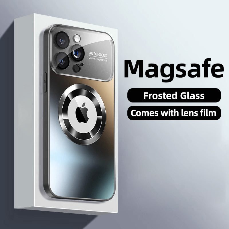 Luxus Matte Magnetische iPhone-Hülle mit Glaslinsen-Kameraschutz | Stoßfeste Tasche & MagSafe Case | Panzer-Schutzhülle für Apple iPhone 16/15/14/13 Pro Max Plus Mini | Handyhülle in limitierter Auflage