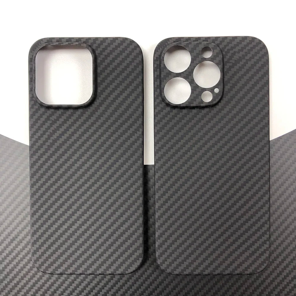 Carbon Fiber Texture High-Quality Soft TPU Material | Lightweight Waterproof Anti-Fingerprint and Anti-Scratch iPhone 16/15/14/13/12 Pro Max Plus Mini Case and Camera Protection