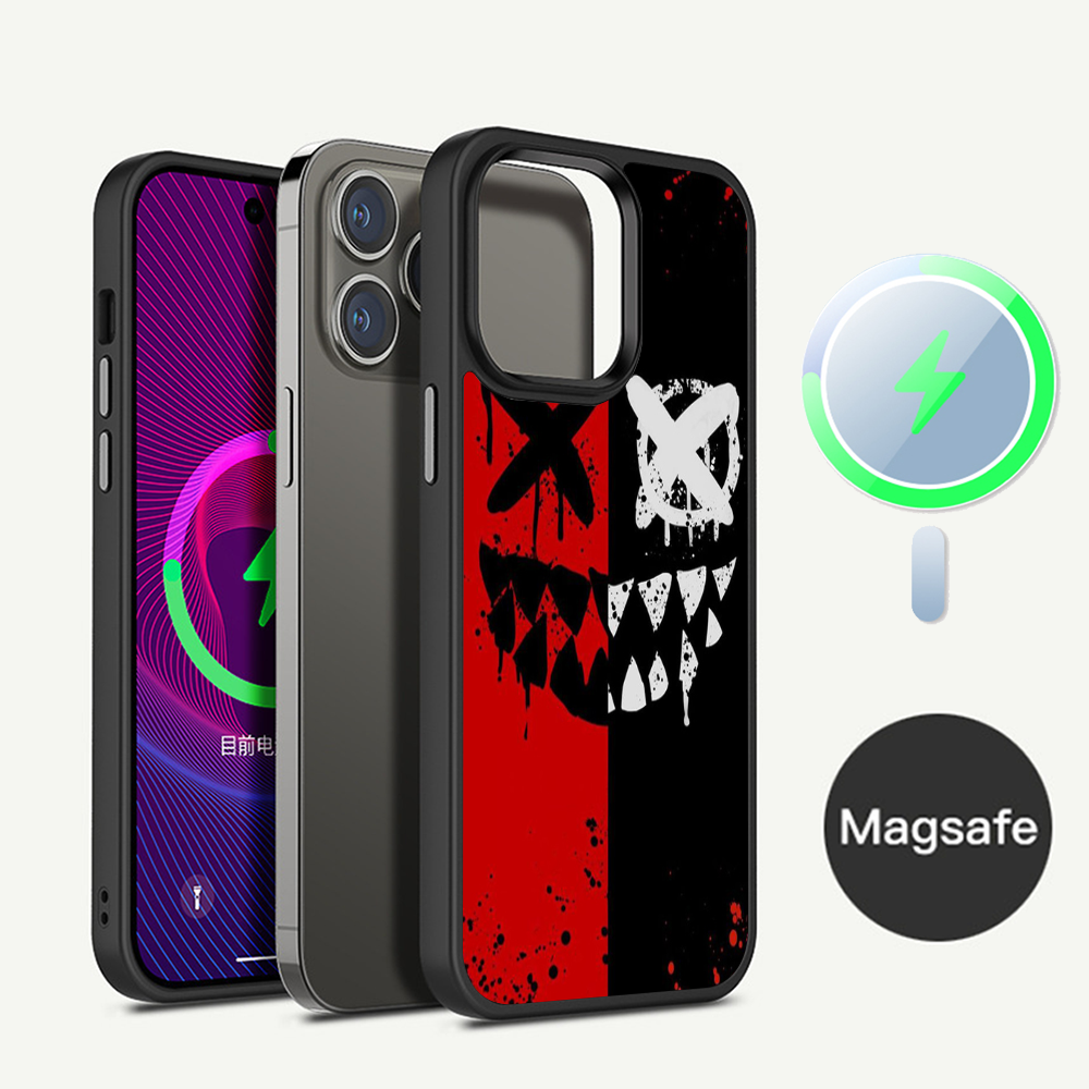 Premium Robuste Teufel Bad Boy Design iPhone Hülle | MagSafe-Case mit Rundumschutz & Kameralinsenschutz für Apple iPhone SE (3rd & 2nd Gen), 12 Mini, 11 Pro/Max, 11, XS/Max, XR, X, 8/Plus, 7/Plus, 6S/Plus, 6/Plus, 5S, 5 | Stoßfeste Handyhülle Panzertasche