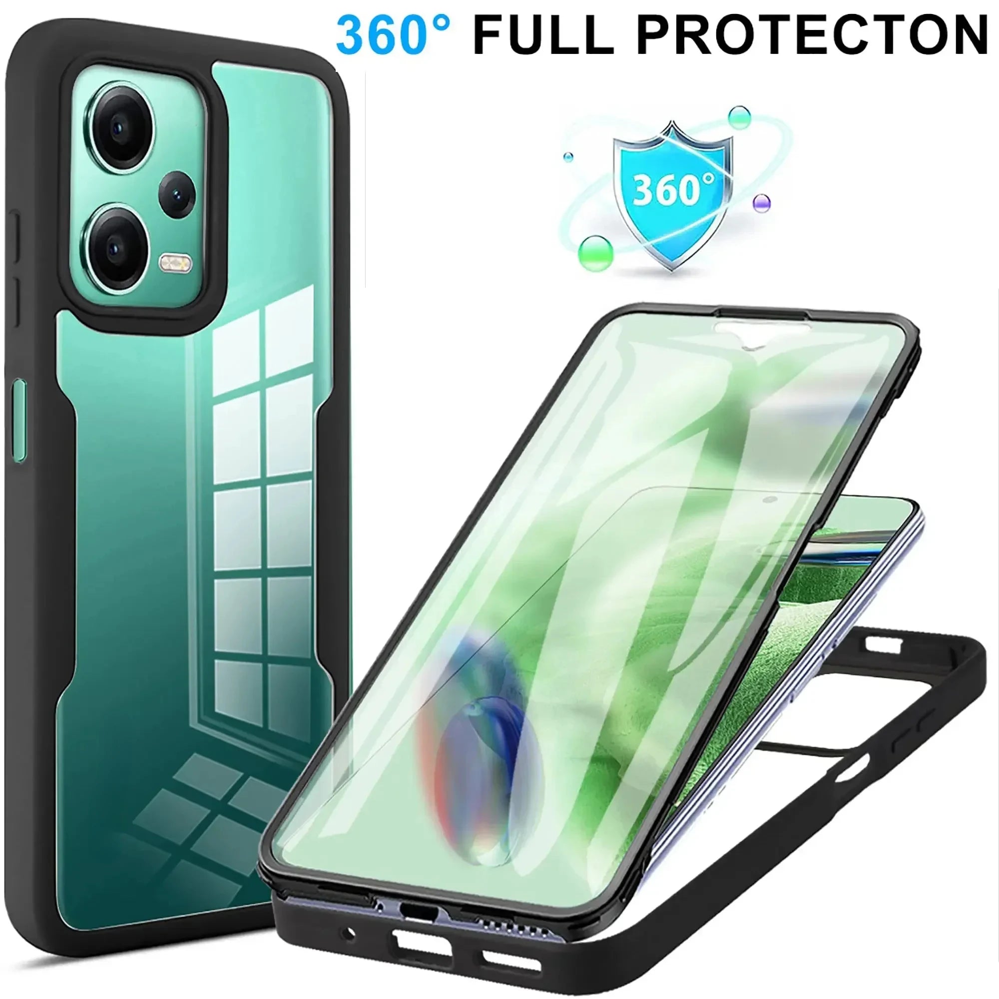 Hochwertige Transparente 360 Grad Silikon-Schutz iPhone Hülle mit MagSafe | Rundumschutz und Kameralinsenschutz für Apple iPhone 16/15/14/13/12 Pro Max, Plus, Mini Cover | Panzertasche und Stoßstangenabdeckung | Hochwertige Handyhülle