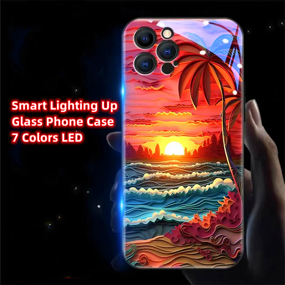 Luxury Design: Romantic Night Beach Landscape iPhone Case | MagSafe Case for Apple iPhone 16/15/14/13/12 Pro Max Plus Mini | Armor Cover with Camera Protector | Protective Phone Case