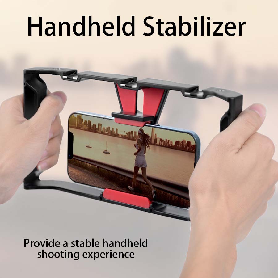 Kamera-Käfig Stabilisator für Smartphones, Apple iPhone, Samsung, iOS & Android  Filmproduktion Rig & Handgriff Halterung | Premium Video Camera Cage für Apple iPhone und Android