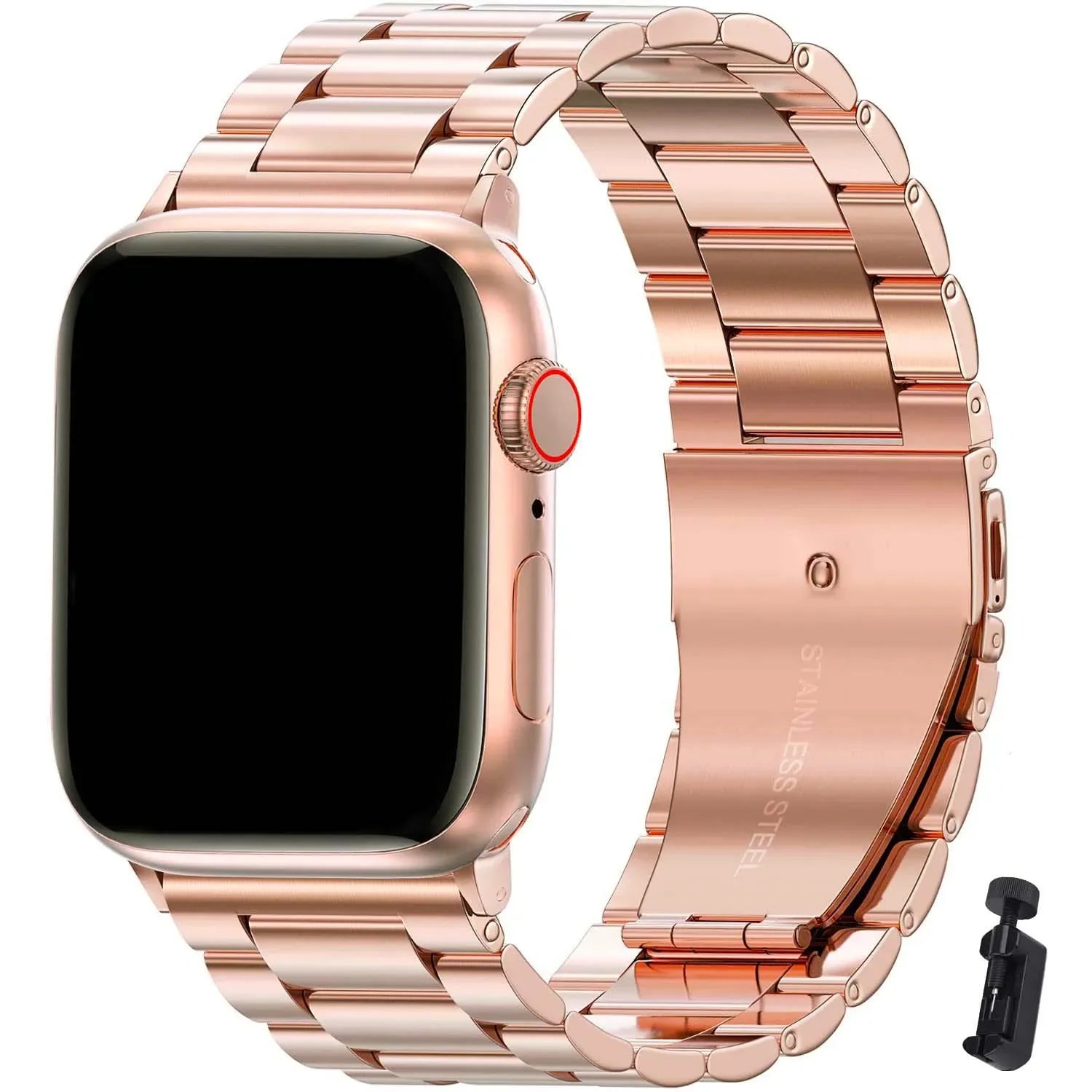 Metallband für Apple Watch 49mm, 45mm, 44mm, 42mm, 41mm, 40mm | Premium Edelstahl Armband für iWatch 10/9/8/7/6/5/4/3/2/1 & Ultra 2/1, SE: 2024, 2023, 2022, 2021, 2020, 2019, 2018, 2017, 2016 | Top-Qualität Gürtel