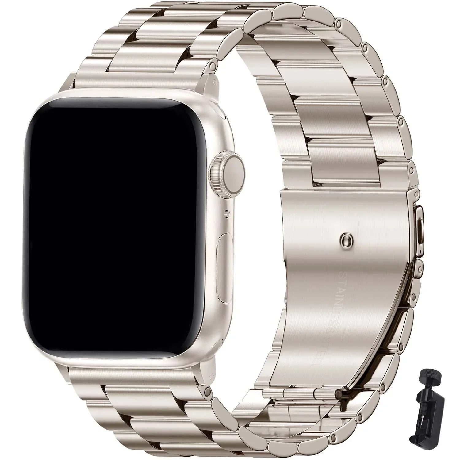 Metallband für Apple Watch 49mm, 45mm, 44mm, 42mm, 41mm, 40mm | Premium Edelstahl Armband für iWatch 10/9/8/7/6/5/4/3/2/1 & Ultra 2/1, SE: 2024, 2023, 2022, 2021, 2020, 2019, 2018, 2017, 2016 | Top-Qualität Gürtel